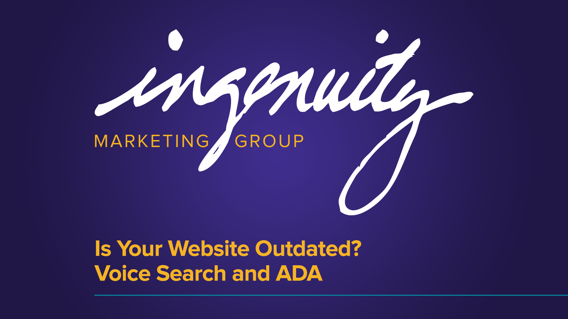 Video header for "Is your website outdated? voice search and ada"
