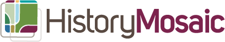 Horizontal example of the HistoryMosaic logo.