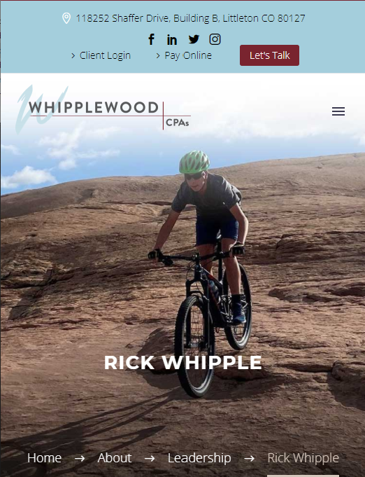 Rick Whipple mountain biking.