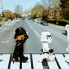 Lego friends on Abbey Road as storm troopers and a bunny